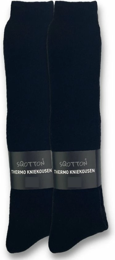 Uitgang ???? 4 Paar Thermo Kniekousen - SQOTTON - Zwart - Maat 35-38 ⌛ 5 Uitgang ???? 4 Paar Thermo Kniekousen - SQOTTON - Zwart - Maat 35-38 ⌛ - Afbeelding 3