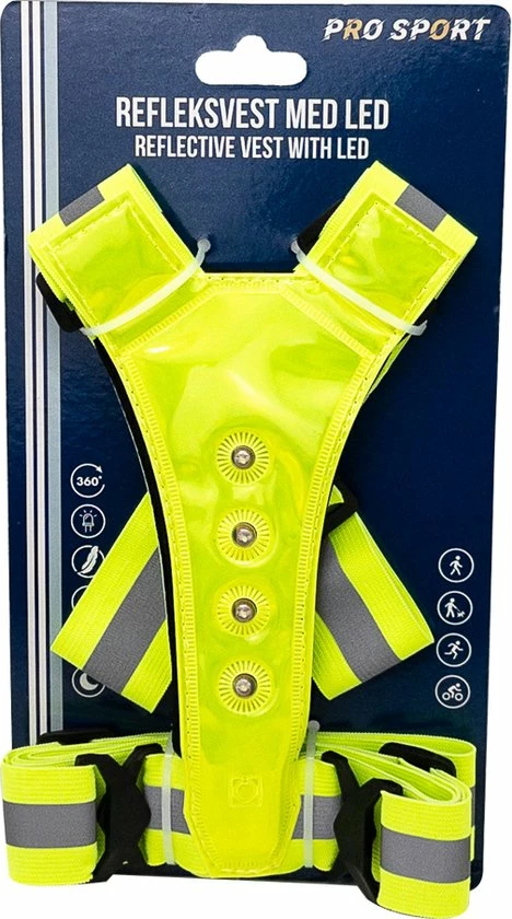 Goedkoop ???? Pro Sports Pro Sport LED Hardloop Verlichting Van Hoge Kwaliteit - Hardloopvest Geel - Reflecterend Vest - One Size ???? 7 Goedkoop ???? Pro Sports Pro Sport LED Hardloop Verlichting Van Hoge Kwaliteit - Hardloopvest Geel - Reflecterend Vest - One Size ???? - Afbeelding 5