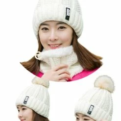 Groothandel ???? San Vitale® - Muts En Col-Sjaal - Beanie Muts - Gebreid - Warme Muts - Wintermuts - Gevoerd Wol - Wit ???? -XXL Nutrition-winkel 528x840 5