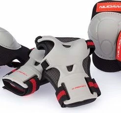 Beste deal ❤️ Nijdam Beschermset Junior - Vulcano - Zwart/Grijs/Rood - S ???? -XXL Nutrition-winkel 550x231 3