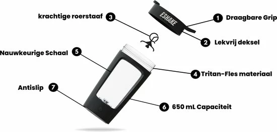 Goedkoop ???? EQURA ESHAKE Eshake Elektrische Shakebeker - Shakebekers - Sportbeker - 650 ML - Zwart - Oplaadbaar - Draadloos - Proteïne Shaker ❤️ 7 Goedkoop ???? EQURA ESHAKE Eshake Elektrische Shakebeker - Shakebekers - Sportbeker - 650 ML - Zwart - Oplaadbaar - Draadloos - Proteïne Shaker ❤️ - Afbeelding 5