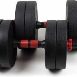 Hete verkoop ???? Buinstra Sports Dumbbellset 25 Kg Met Halterstang - Dumbbells Verstelbaar - Halterset - Fitness Gewichten Set - Rood/zwart ???? -XXL Nutrition-winkel 550x293 1