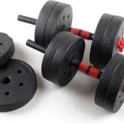 Hete verkoop ???? Buinstra Sports Dumbbellset 25 Kg Met Halterstang - Dumbbells Verstelbaar - Halterset - Fitness Gewichten Set - Rood/zwart ???? -XXL Nutrition-winkel 550x329 2