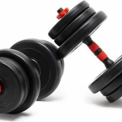 Nieuw ???? Wiltec Wildanger Technik GmbH Halterset 20kg Met 12 Halterschijven & 2 Stangen, Cement. Handgewichten, Gewichten Met Gekartelde Greep, Dubbel Handgewicht, Halter, Dumbbell, Dumbbellset - MultiStrobe ???? -XXL Nutrition-winkel 550x382