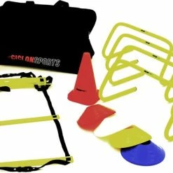 Goedkoop ???? Ciclón Sports Trainingspakket - Sporttas Met Loopladder - 4 Horden & Pionnen - 20 Trainingshoedjes ⭐