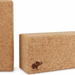 Beste deal ???? 100% Portugees Kurk | Yoga Blokken Set Kurk | A-FTNSS | 2 Kurk Yoga Blokken (22.7x12x7.5 Cm) + Gratis Yoga Riem | Yoga Blocks ???? -XXL Nutrition-winkel 550x415