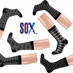 Beste Verkoop ???? SOX Thermische Full Terry 6 PACK Damessok 37/42 Fantasie Zwart Assorti Sterk En Naadloos ????