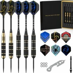 Uitgang ???? NAPI Darts - 6 Dartpijlen - 45 Delig - 2 Sets Dartspijlen 23 En 24 Gram - Premium Brass Pijlen - Hoge Kwaliteit Steeltip - Inclusief Flights & Giftbox ✨