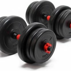 Nieuw ???? Wiltec Wildanger Technik GmbH Halterset 20kg Met 12 Halterschijven & 2 Stangen, Cement. Handgewichten, Gewichten Met Gekartelde Greep, Dubbel Handgewicht, Halter, Dumbbell, Dumbbellset - MultiStrobe ???? -XXL Nutrition-winkel 550x437 5