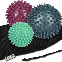 Flash-uitverkoop ???? Navaris Massagebal Egel 3 Stuks - Ronde Massagebal Voor Hand, Voet En Rug - Verschillende Formaten - Fitnessbal Met Diameter 6/7/8 Cm - Medium En Hard ????