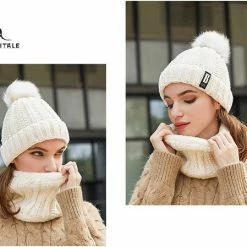 Groothandel ???? San Vitale® - Muts En Col-Sjaal - Beanie Muts - Gebreid - Warme Muts - Wintermuts - Gevoerd Wol - Wit ???? -XXL Nutrition-winkel 550x449 2