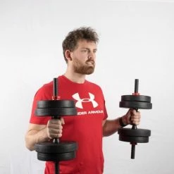 Hete verkoop ???? Buinstra Sports Dumbbellset 25 Kg Met Halterstang - Dumbbells Verstelbaar - Halterset - Fitness Gewichten Set - Rood/zwart ???? -XXL Nutrition-winkel 550x454 3