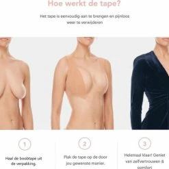 Hete verkoop ???? Merkloos Boob Tape Set - 5 Meter Lang - Push Up Bra - Fashion Tape - BH Tape - Plak BH - BH Accessoire ???? -XXL Nutrition-winkel 550x477