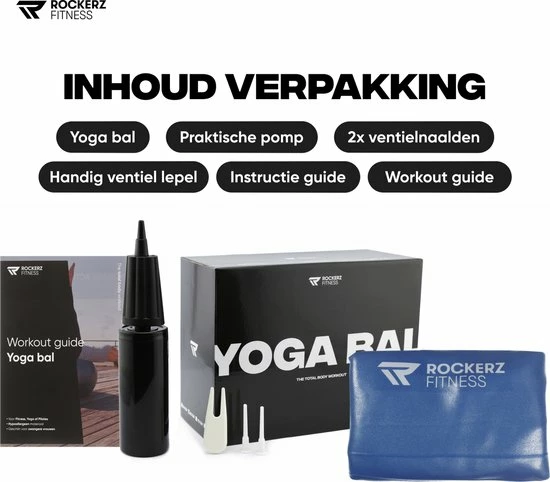 Gloednieuw ❤️ Rockerz Fitness® - Yoga Bal Inclusief Pomp - Pilates Bal - Fitness Bal - Zwangerschapsbal - Goede Houding Bij Het Thuiswerken - 75 Cm - Kleur: Blauw ❤️ 9 Gloednieuw ❤️ Rockerz Fitness® - Yoga Bal Inclusief Pomp - Pilates Bal - Fitness Bal - Zwangerschapsbal - Goede Houding Bij Het Thuiswerken - 75 Cm - Kleur: Blauw ❤️ - Afbeelding 7