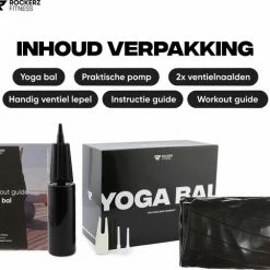 Coupon ???? Rockerz Fitness® - Yoga Bal Inclusief Pomp - Pilates Bal - Fitness Bal - Zwangerschapsbal - Goede Houding Bij Het Thuiswerken - 55 Cm - Kleur: Zwart ???? -XXL Nutrition-winkel 550x482 4