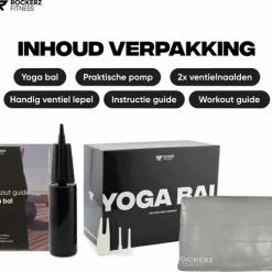 Promo ???? Rockerz Fitness® - Yoga Bal Inclusief Pomp - Pilates Bal - Fitness Bal - Zwangerschapsbal - Goede Houding Bij Het Thuiswerken - 90 Cm - Kleur: Grijs ✨ -XXL Nutrition-winkel 550x486 6