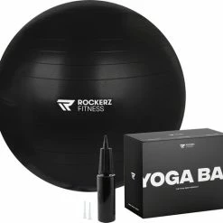Top 10 ⌛ Rockerz Fitness® - Yoga Bal Inclusief Pomp - Pilates Bal - Fitness Bal - Zwangerschapsbal - Goede Houding Bij Het Thuiswerken - 90 Cm - Kleur: Zwart ????
