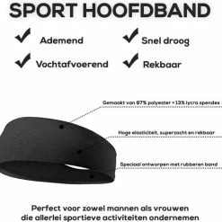 Goedkoop ???? Fit Evolve® Sport Hoofdband Dames En Heren - Haarband - Zweetband Hoofd - Sporthaarband - Zwart ???? -XXL Nutrition-winkel 550x520 4