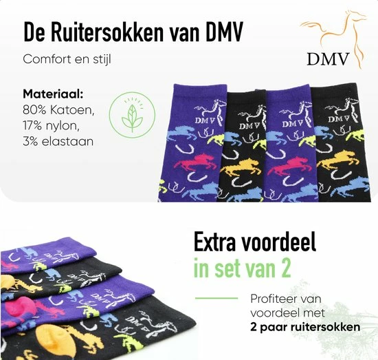 Aanbiedingen ???? Dmv Paardrijsokken Dames Zonder Naad - Maat 35-38 – Naadloze Ruitersokken Met Paardenprint - Ruitersport Kleding - Katoen - Paars ???? 4 Aanbiedingen ???? Dmv Paardrijsokken Dames Zonder Naad - Maat 35-38 – Naadloze Ruitersokken Met Paardenprint - Ruitersport Kleding - Katoen - Paars ???? - Afbeelding 2