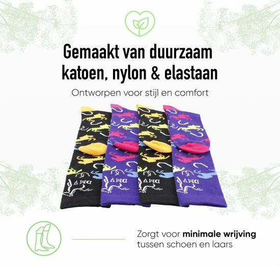 Aanbiedingen ???? Dmv Paardrijsokken Dames Zonder Naad - Maat 35-38 – Naadloze Ruitersokken Met Paardenprint - Ruitersport Kleding - Katoen - Paars ???? 5 Aanbiedingen ???? Dmv Paardrijsokken Dames Zonder Naad - Maat 35-38 – Naadloze Ruitersokken Met Paardenprint - Ruitersport Kleding - Katoen - Paars ???? - Afbeelding 3