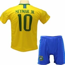 Groothandel ✨ Merkloos Neymar Brazilië Thuis Tenue | Voetbalshirt + Broek Set | EK/WK Voetbaltenue - Maat: 152 ✨