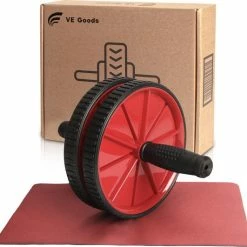 Goedkoop ???? VE Goods Ab Wheel Incl. Kniematje - Dubbel Buikspierwiel - Ab Roller Wheel - Ab Trainer - Trainingswiel - Rood ???? -XXL Nutrition-winkel 550x531 15