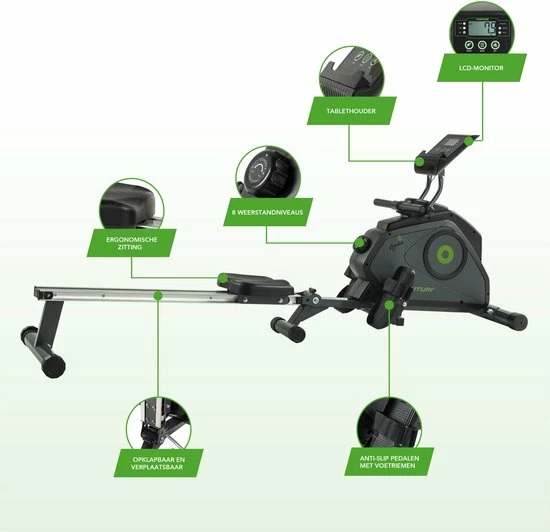 Beste Pirce ???? Tunturi Cardio Fit R30 Roeitrainer Inklapbaar - Roeimachine Met 8 Weerstandsniveaus - Roeiapparaat Voor Thuis ⌛ 11 Beste Pirce ???? Tunturi Cardio Fit R30 Roeitrainer Inklapbaar - Roeimachine Met 8 Weerstandsniveaus - Roeiapparaat Voor Thuis ⌛ - Afbeelding 9