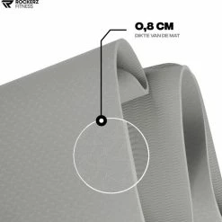Aanbiedingen ???? Yoga Mat - Fitness Mat Grijs - Sport Mat - Yogamat Anti Slip & Eco - Extra Dik - Duurzaam TPE Materiaal - Incl Draagtas Van Rockerz Fitness® ⭐ -XXL Nutrition-winkel 550x533 1