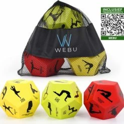 Beste Verkoop ???? WEBU Yoga Dobbelstenen - Meditatie - Workout - Yoga Bal - Yoga Pilates - Thuis Sporten - Fitness - Crossfit - Yoga Mat - Incl. GRATIS Professionele Video’s ⌛