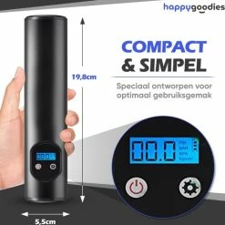 Beste Verkoop ???? Happygoodies Draagbare Draadloze Bandenpomp – USB Luchtcompressor – Fietspomp Met 4 Opzetstukken - Zwart ✨ -XXL Nutrition-winkel 550x535 13