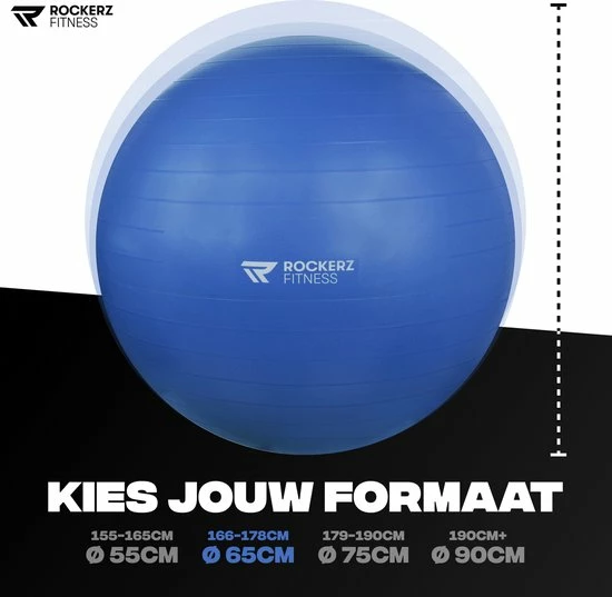 Groothandel ✨ Rockerz Fitness® - Yoga Bal Inclusief Pomp - Pilates Bal - Fitness Bal - Zwangerschapsbal - Goede Houding Bij Het Thuiswerken - 65 Cm - Kleur: Blauw ???? 12 Groothandel ✨ Rockerz Fitness® - Yoga Bal Inclusief Pomp - Pilates Bal - Fitness Bal - Zwangerschapsbal - Goede Houding Bij Het Thuiswerken - 65 Cm - Kleur: Blauw ???? - Afbeelding 10