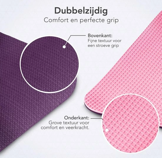 Goedkoop ???? LifeGoods Yogamat - 61x183x0,6cm - Draagriem - Extra Dik - Roze/Paars ???? 7 Goedkoop ???? LifeGoods Yogamat - 61x183x0,6cm - Draagriem - Extra Dik - Roze/Paars ???? - Afbeelding 5