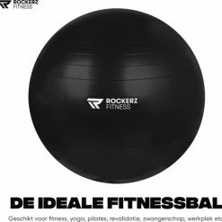 Coupon ???? Rockerz Fitness® - Yoga Bal Inclusief Pomp - Pilates Bal - Fitness Bal - Zwangerschapsbal - Goede Houding Bij Het Thuiswerken - 55 Cm - Kleur: Zwart ???? -XXL Nutrition-winkel 550x539 7
