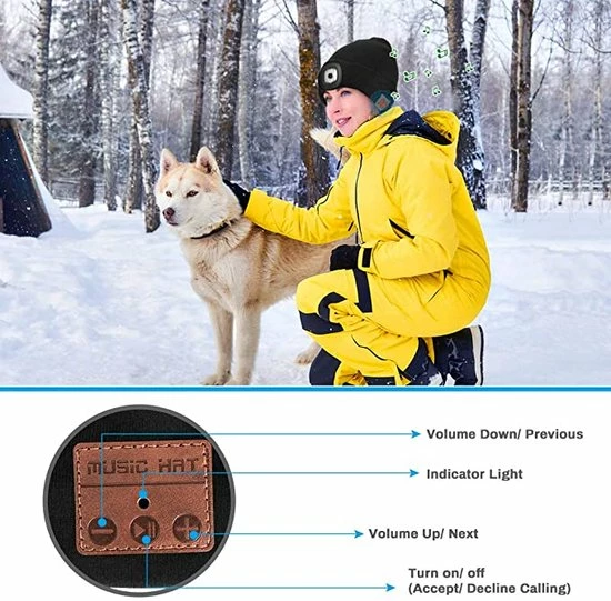 Aanbiedingen ???? Merkloos Draadloze Bluetooth Beanie - Muts Met LED Koplamp - V5.0 Touchscreen Handschoenen - USB Oplaadbare Muziek - Wasbaar - Voor Mannen Vrouwen - Running, Skiën, Wandelen, Camping, Fietsen ???? 5 Aanbiedingen ???? Merkloos Draadloze Bluetooth Beanie - Muts Met LED Koplamp - V5.0 Touchscreen Handschoenen - USB Oplaadbare Muziek - Wasbaar - Voor Mannen Vrouwen - Running, Skiën, Wandelen, Camping, Fietsen ???? - Afbeelding 3