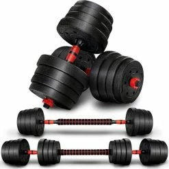 Uitgang ???? SOUTHWALL Dumbell Set Tot 15kg – Halterset – Fitness Gewichten – Verstelbare Gewichten - Halterstang ????