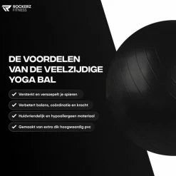 Coupon ???? Rockerz Fitness® - Yoga Bal Inclusief Pomp - Pilates Bal - Fitness Bal - Zwangerschapsbal - Goede Houding Bij Het Thuiswerken - 55 Cm - Kleur: Zwart ???? -XXL Nutrition-winkel 550x546 16