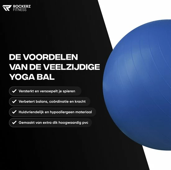 Groothandel ✨ Rockerz Fitness® - Yoga Bal Inclusief Pomp - Pilates Bal - Fitness Bal - Zwangerschapsbal - Goede Houding Bij Het Thuiswerken - 65 Cm - Kleur: Blauw ???? 8 Groothandel ✨ Rockerz Fitness® - Yoga Bal Inclusief Pomp - Pilates Bal - Fitness Bal - Zwangerschapsbal - Goede Houding Bij Het Thuiswerken - 65 Cm - Kleur: Blauw ???? - Afbeelding 6