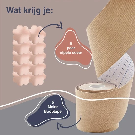 Goedkoopste ???? Le Civa® Boob Tape Met 10 Nipple Covers - Tepelcovers - Tepelplakkers - Fashion BH ???? Dress Borst - Boob Tape ???? 4 Goedkoopste ???? Le Civa® Boob Tape Met 10 Nipple Covers - Tepelcovers - Tepelplakkers - Fashion BH ???? Dress Borst - Boob Tape ???? - Afbeelding 2