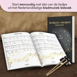 Kopen ⭐ BrellaVio Handpan Met Lesboek - 16cm - Zwart - Healing Steel Tongue Drum - Hand Klankschaal - Hang Drum - Lotus Tong Muziektherapie ???? -XXL Nutrition-winkel 550x549