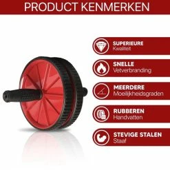 Goedkoop ???? VE Goods Ab Wheel Incl. Kniematje - Dubbel Buikspierwiel - Ab Roller Wheel - Ab Trainer - Trainingswiel - Rood ???? -XXL Nutrition-winkel 550x549 30