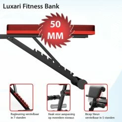 Begroting ✔️ Luxari - 14 In 1 Multifunctionele Trainingsbank - Biceps - Onderrug - Borstspieren - Buikspieren - Halterbank - Hometrainer - Fitness Bench - Fitness Bank - Sport Bank - Zwart/Rood ✨ -XXL Nutrition-winkel 550x549 39