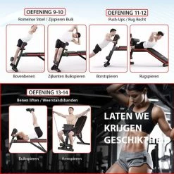 Begroting ✔️ Luxari - 14 In 1 Multifunctionele Trainingsbank - Biceps - Onderrug - Borstspieren - Buikspieren - Halterbank - Hometrainer - Fitness Bench - Fitness Bank - Sport Bank - Zwart/Rood ✨ -XXL Nutrition-winkel 550x549 40