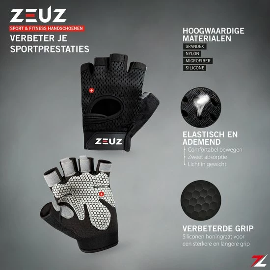 Hete verkoop ???? ZEUZ® Sport & Fitness Handschoenen Dames & Heren – Krachttraining Artikelen – Gym & Crossfit Training – Grijs & Zwart – Gloves Voor Meer Grip En Bescherming Tegen Blaren & Eelt - Maat M ⌛ 5 Hete verkoop ???? ZEUZ® Sport & Fitness Handschoenen Dames & Heren – Krachttraining Artikelen – Gym & Crossfit Training – Grijs & Zwart – Gloves Voor Meer Grip En Bescherming Tegen Blaren & Eelt - Maat M ⌛ - Afbeelding 3