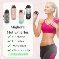 Beste Verkoop ⭐ Migliore Drinkfles – Luxe Drinkfles Met Rietje – Kinderen En Volwassenen – Waterfles 600 Ml – Water Bottle – Motivatie Waterfles Met Tijdmarkeringen - 750 Ml - Ook In 1 Liter En 2 Liter ???? -XXL Nutrition-winkel 550x550 1024