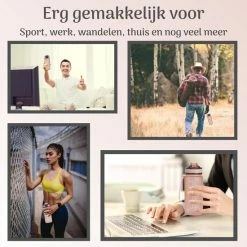 Beste Verkoop ⭐ Migliore Drinkfles – Luxe Drinkfles Met Rietje – Kinderen En Volwassenen – Waterfles 600 Ml – Water Bottle – Motivatie Waterfles Met Tijdmarkeringen - 750 Ml - Ook In 1 Liter En 2 Liter ???? -XXL Nutrition-winkel 550x550 1025