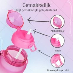Goedkoopste ???? Migliore Waterfles - Luxe Drinkfles Met Rietje - 2 Liter - Water Bottle - Motivatie Waterfles Met Tijdmarkeringen - Grote - Gallon ???? -XXL Nutrition-winkel 550x550 1047