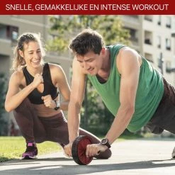 Goedkoop ???? VE Goods Ab Wheel Incl. Kniematje - Dubbel Buikspierwiel - Ab Roller Wheel - Ab Trainer - Trainingswiel - Rood ???? -XXL Nutrition-winkel 550x550 1108