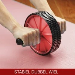 Goedkoop ???? VE Goods Ab Wheel Incl. Kniematje - Dubbel Buikspierwiel - Ab Roller Wheel - Ab Trainer - Trainingswiel - Rood ???? -XXL Nutrition-winkel 550x550 1109
