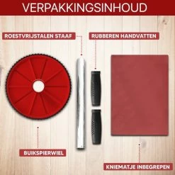 Goedkoop ???? VE Goods Ab Wheel Incl. Kniematje - Dubbel Buikspierwiel - Ab Roller Wheel - Ab Trainer - Trainingswiel - Rood ???? -XXL Nutrition-winkel 550x550 1110