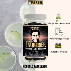 Gloednieuw ⌛ GoPablo Nutrition GoPablo Fat Burner - Afslankpillen - 60 Capsules - Groene Thee Extract - Caralluma Fimbriata Extract - Bitter Orange Peel Extract - Fatburner ⌛ -XXL Nutrition-winkel 550x550 1111